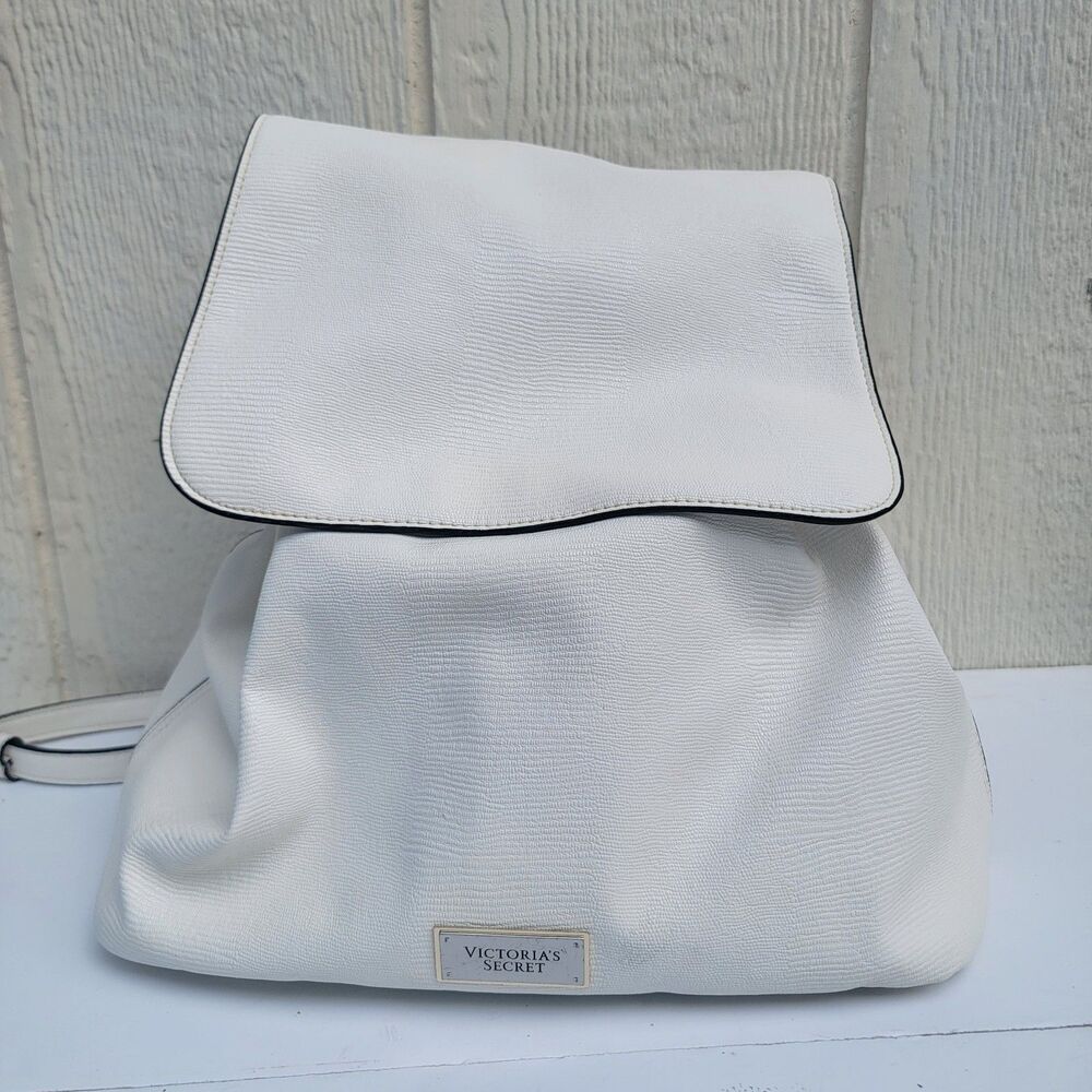 Victoria Secret Drawstring Large backpack Cream/White See Discription - Picture 2 of 7